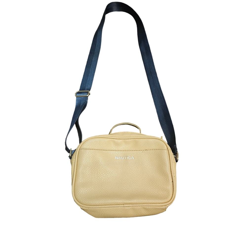 Nautica Crossbody Bag Tan/Navy Blue Shoulder Strap
